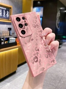 1 pieza Funda de teléfono a prueba de golpes con estampado de leopardo rosa compatible con Apple/Galaxy/Infinix/Redmi/OPPO/VIVO/Realme - Rosa - Ver 4