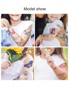 Glitter Butterfly Makeup Temporary Tattoos For Women Girls, 10Sheets Colorful Butterflies Wings Fake Tattoo Stickers Waterproof For Face Eye Makeup Birthday Party Favors Gifts - Multicolor - View 4