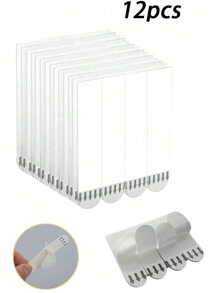 12pcs Punch-Free Tape Strips Self Adhesive ,With Super Strong Double Sided Hook & Loop Installation Tape, Picture Frame Fixed Poster Wall Hook Decorate Fixing,Nail-Free Sticky Tape For Wall Art, Wall Double Sided Tape,Frame Traceless Self Adhesive Tape,Punch-Free Adhesive Strips For Wall Decor & Mounting, Wall Protection - Easy Peel Mounting Strips For DIY Crafts