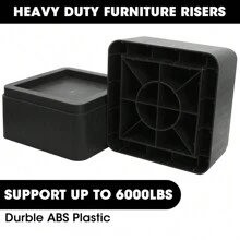 MYMULIKE Bed Risers 3inch, Adjustable Furniture Risers, Heavy Duty Oversized Bed Legs Risers, Up To 6000 Lbs-Table Leg Extenders, Bed Table, Chair, Desk, Sofa (Black 6 Pack) - Black - View 6