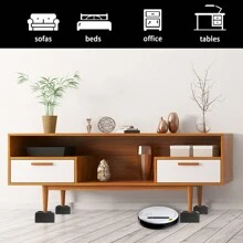 MYMULIKE Bed Risers 3inch, Adjustable Furniture Risers, Heavy Duty Oversized Bed Legs Risers, Up To 6000 Lbs-Table Leg Extenders, Bed Table, Chair, Desk, Sofa (Black 6 Pack) - Black - View 7