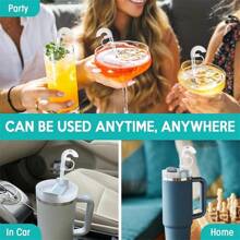 2pcs Silicone Anti-Wrinkle Straw Covers For Cups - Fits 9-10mm Straws, Perfect For 30oz & 40oz Tumblers, Reusable Leakproof Toppers - Multicolor - View 6
