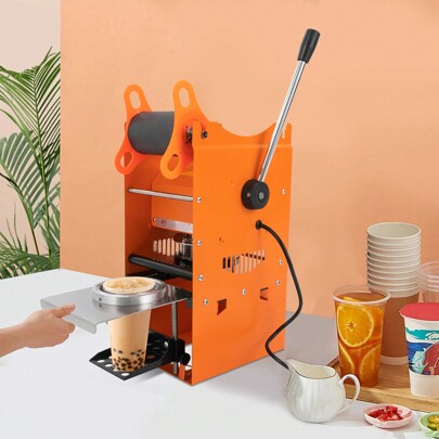 Manual Tea Cup Sealer Machine, Tea Sealer Machine, Cup Sealing Machine For Bubble Milk Tea Orange/Blue/Black 1PCs