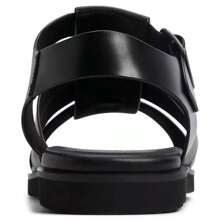 Men's Darby Leather Fisherman Sandals - Black - View 3