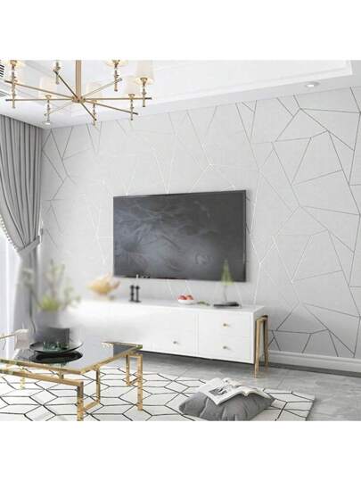 Ucdfi Roll Self Adhesive Wallpaper, Wand Stickers Bedroom ,Modern Minimalist Geometric Pattern Line Living Room TV Background Coffee Shop Restaurant Bar Hotel ation Stripe Wallpaper Paper view 5