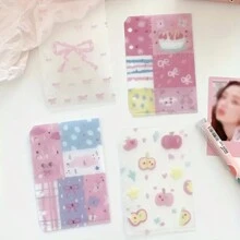 Bộ bìa cứng trong suốt M5 A8 có nơ hồng, ngăn chia hình ảnh, lịch, túi đựng đồ, trang bên trong, phong bì, nhiều trang bổ sung, đồ dùng văn phòng phẩm phù hợp cho sổ kế hoạch album ảnh, sổ tay kế hoạch tiết kiệm, thử thách, lập kế hoạch ngân sách - Hồng - Xem 14