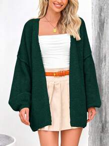 Women's Oversized Cardigan Fall Long Lantern Sleeve Knit Cardigan Lightweight - Cypress green - View 6