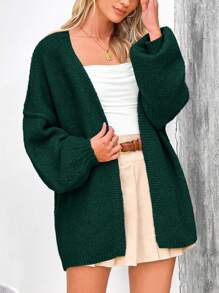Women's Oversized Cardigan Fall Long Lantern Sleeve Knit Cardigan Lightweight - Cypress green - View 7