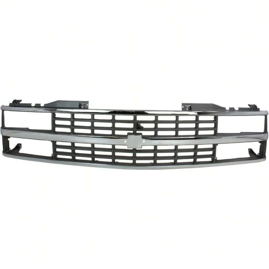 Grille For 1988-93 Chevy C K 1500 Chrome Shell With Black Insert Dual Headlight - 1 - 查看 1