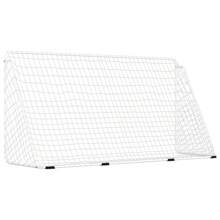 White Steel Football Goal With Net 36282 Cm Durable Backyard Portable Sports Equipment