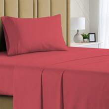 Luxurious Ultra Soft 3-Piece Bamboo Fiber Bed Sheet Set With Deep Pockets - Twin - Orange - View 1