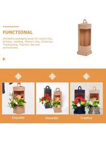 1/2 piezas Caja de embalaje para ramo de flores del Día de San Valentín, caja de regalo floral, caja para arreglos florales, bolsa de regalo de manualidades, suministros de embalaje para floristería, decoración para fiesta de boda del Día de San Valentín - Multicolor - Ver 6