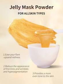 Máscara Facial de Gelatina de Cúrcuma, Ouro e Carvão de Bambú - Máscara de Gelatina Hidratante, Iluminadora e Nutritiva | Pó de Máscara de Gelatina