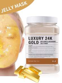 Máscara Facial de Gelatina de Cúrcuma, Ouro e Carvão de Bambú - Máscara de Gelatina Hidratante, Iluminadora e Nutritiva | Pó de Máscara de Gelatina