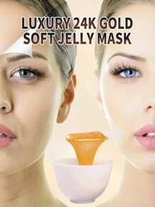 Máscara Facial de Gelatina de Cúrcuma, Ouro e Carvão de Bambú - Máscara de Gelatina Hidratante, Iluminadora e Nutritiva | Pó de Máscara de Gelatina