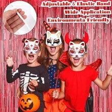 10 piezas Máscaras de gato DIY pintadas de blanco, máscaras en blanco de media cara para disfraz de animales, disfraces de Halloween, herramientas de maquillaje. [Uso versátil]: Las máscaras de gato son adecuadas para todas las personas y son un accesorio multifuncional para diversas ocasiones.