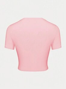 Y2K Cherry Print Round Neck T-Shirt,90s Retro Short-Sleeved Tight-Fit Crop Top