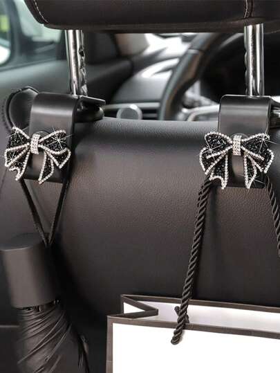 1 pieza/2 piezas Gancho colgante con lazo para respaldo de asiento de coche, gancho multifuncional para almacenamiento en el respaldo