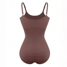 2PCS Slimming Women Tummy Control Shapewear Bodysuit Waist Trainer Body Shaper Underwear Waist Compression Jumpsuit Shaping Tank Top Seamless Undershirts Spaghetti Strap - Black+Brown(2 Pack) - View 9