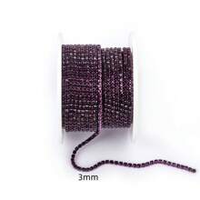 10 Yards/Roll Claw Chain Electroplated Diamond Chain, Crystal Rhinestones Close Chain For Party Dress Decor, Christmas Decoration, Clothing Accessories, DIY Nail Art, Phone Case Decoration - Dark Purple - View 14