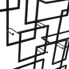 10 Bottles Wall Mounted Wine Rack Geometric Shape Wine Storage Display Case - Black - View 9