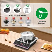 Induction Cooktop 1800W Stove Burner Cooker Portable Commercial Countertop - 1 - 查看 2