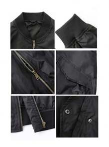 Chaqueta Ligera Para Caballero Y Chamarra Casual Para Hombre - Negro - Ver 7