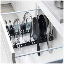 Support de casserole rétractable, support de planche à découper, support de couvercle de casserole de comptoir de cuisine, égouttoir à vaisselle, support de rangement de casseroles 1 pièce