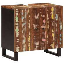 Solid Wood Reclaimed And Engineered Sink Cabinet 68 Cm Rustic Bathroom Storage Unit Home Bathroom Decor Bathroom Organizer Summer - Multicolor - View 1