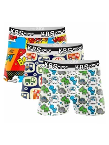 Kit Of 10 Children's Boxer Briefs For Boys In Microfiber Printed Boxer Shorts - Multicolor - Ver 2