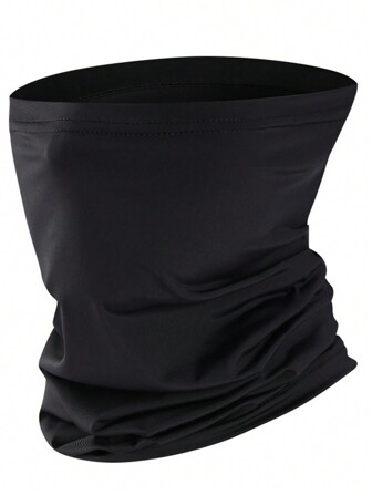 1 pieza Pañuelo tubular de seda de hielo para ciclismo negro, máscara facial protectora solar para deportes al aire libre, pasamontañas cortavientos para pesca y motocicleta