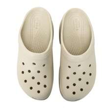 Crocs 男女通用木屐鞋，美人鱼设计，日常休闲 - 骨白色 - 查看 3