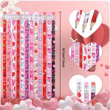 Set de 24/48/72 lápices surtidos para el Día de San Valentín con borradores con forma de corazón para regalos de San Valentín, regalos de intercambio, suministros para fiestas de San Valentín, regreso a clases