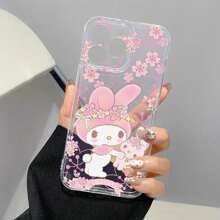 Sanrio Cute Sanrio Floral My Melody Anti-Drop Full Coverage Phone Case Compatible With Apple IPhone 16/15/14/13/12/11/XSMAX/XS/X/XR