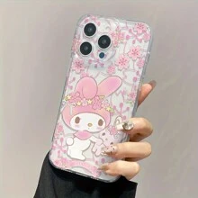 Sanrio Cute Sanrio Floral My Melody Anti-Drop Full Coverage Phone Case Compatible With Apple IPhone 16/15/14/13/12/11/XSMAX/XS/X/XR