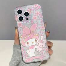 Sanrio Cute Sanrio Floral My Melody Anti-Drop Full Coverage Phone Case Compatible With Apple IPhone 16/15/14/13/12/11/XSMAX/XS/X/XR