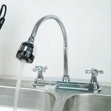 2 Asas Regalos para Navidad  Mezcladora Para Fregadero De Agua Llave De Agua Para Fregadero De Cocina Grifo De Cocina Flexible Con Dos Asas Y Pulverizador Grifos De Fregadero Giratorio De Cocina Acero Inoxidable  Llave para Fregadero de Cocina de Cuello Flexible, Grifos para Cocina con 2 Asas para RV  Grifo de Cocina Moderno de Acero Inoxidable  Regalos de Navidad para la Cocina,Navidad, Año Nuevo, Regalos de Navidad para Hombre Mujer (2 Asas) - Plateado - Ver 9