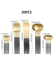 5/20/30pcs Stainless Steel Silverware Set Cutlery Set For Home Kitchen Restaurant Hotel Kitchen Utensils Set ,Kitchen,Christmas Gift - Multicolor - View 18