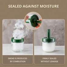 1pc Glass Seasoning Bottle With Telescopic Spoon, Salt Storage Box For Home, Leakproof And Moisture-Proof