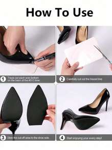 1 Pair Of Mesh Square-Shaped Anti-Slip Shoe Sole Sticker, Non-Slip Sole Stickers, Non-Slip Shoes Pads Adhesive Shoe Sole Protectors, High Heel Silicone Forefoot Grips, Sole Front And Back Anti-Slip Pad, Wear-Resistant Anti-Slip Square-Shaped Shoe Sole Sticker - Multicolor - View 5