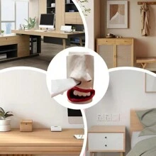 Handmade Funny Face Tissue Holder Room Nose Facial Tissue Organizer Funny Nose Drawing Tissue Box Decor - White - View 6