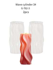 1pc Wavy Cylinder Silicone Candle Mold - DIY Mold, Convenient For Candle Making