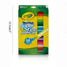 Crayola Colored Markers, Assorted Colors - 50 Count Washable Coloring Book Marker Set, Thin Tip, Creative & Craft Supplies, Perfect For Christmas Gifts