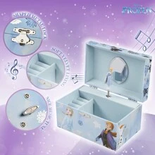 Disney Stitch Jewellery Box Musical Wind Up Spinning Figure Frozen Memory Keepsake Ring Slots Organiser Bedroom DecGift - Multicolor - View 3