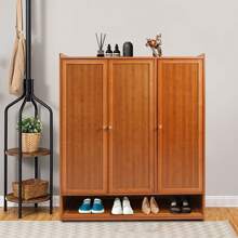 Bamboo Shoe Storage Cabinet With Doors, 8 Tier Free Standing Shoe Racks, 30 Pair Tall Shoe Rack Entryway Shoe Cabinet For Hallway Living Room - 棕色 - 查看 7