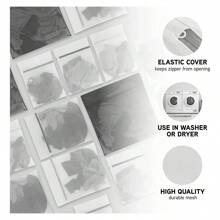 Mesh Laundry Bag Washing Machine Organizer Set Of 8PCS - White - View 12