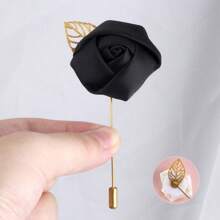 金属叶多色胸针，适合新郎、伴郎 - 海军蓝色翻领花，适合新娘、伴娘、毕业典礼、婚礼派对、舞会 - 長8.5厘米*寬4厘米 - 查看 25