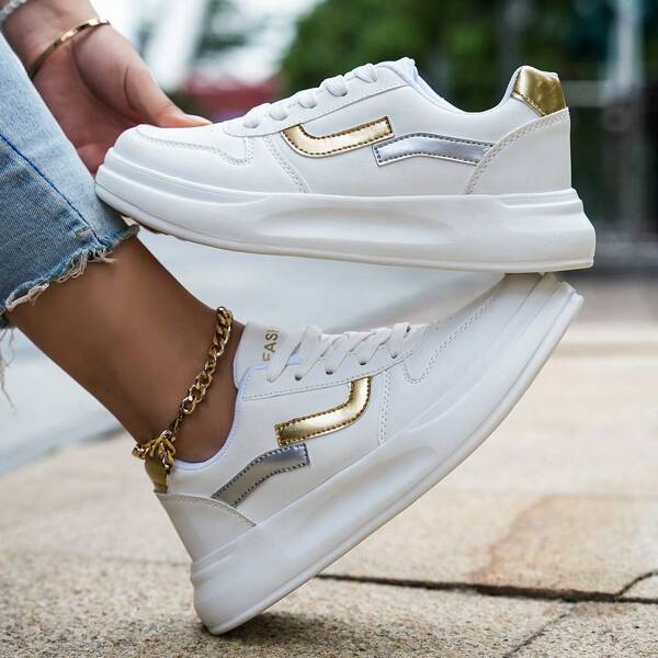 Plus Size Women's Leather Casual Running Sneakers