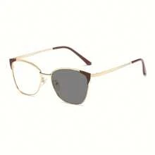 1pc Ultra-Light, Versatile Color-Changing Light Glasses With High-End Feel And Simple Hollow Frame Design. Stylish Glasses Frame For Girls, Zinc Alloy Free - Photochromic - View 13