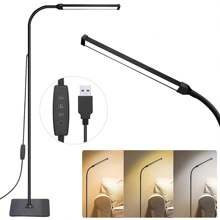 1 Pcs LED Floor Lamp Color Temperature Adjustable 10 Levels Dimmable Floor Standing Light Adjustable Gooseneck LED Lamp For Home Room Reading Eyelash Facial Spa Salon Makeup Living Desk Lamp Modern - 3 Màu Sáng - Xem 2